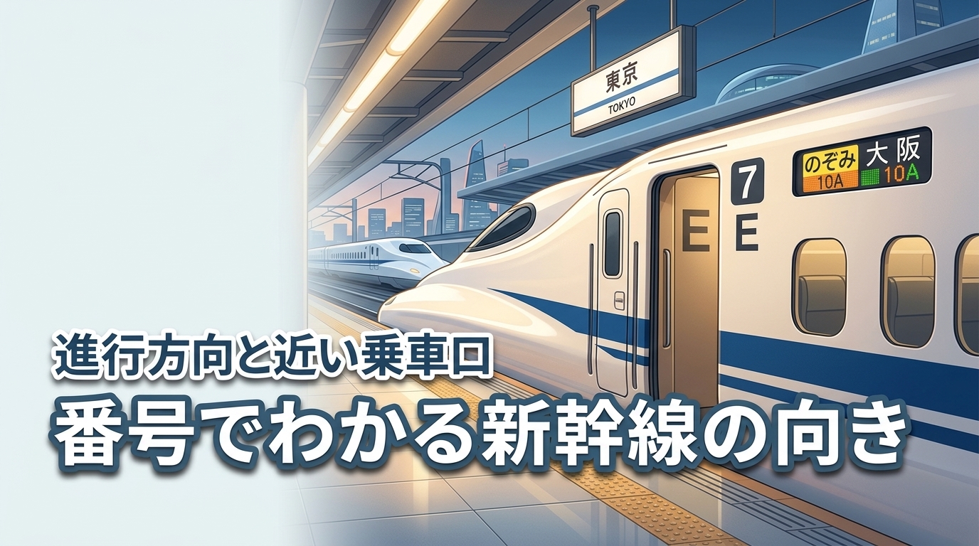 予約した新幹線の向きはどっち？番号で進行方向や近い乗車口がわかる見極め方