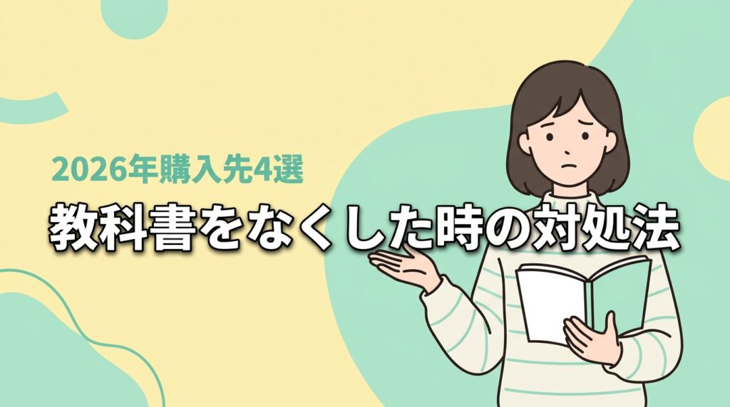 2026年版｜教科書をなくした時の対処3ステップと再購入できる4つの場所
