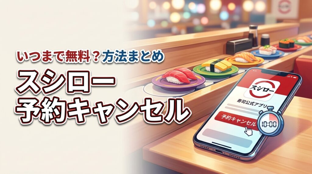 スシロー予約キャンセルっていつまで？無料でできる？方法とペナルティまとめ