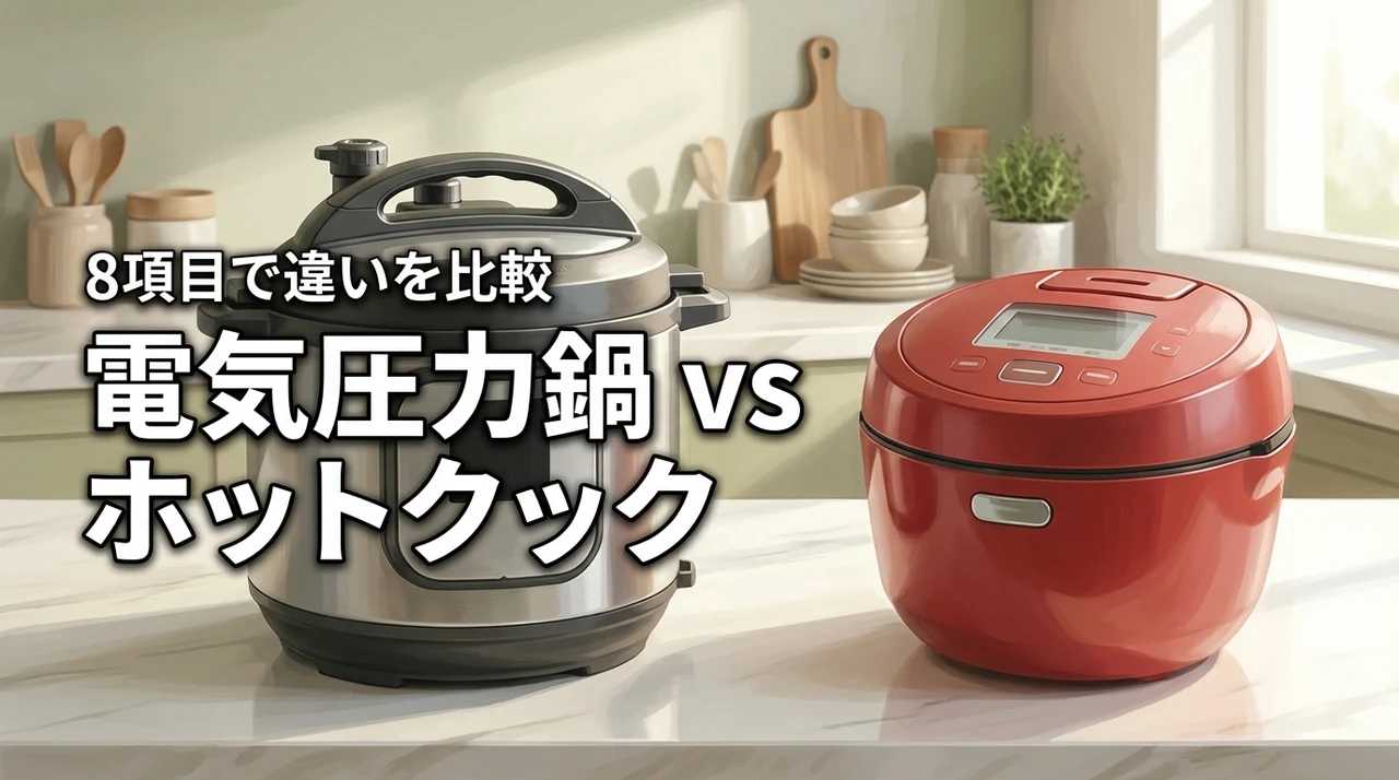 電気圧力鍋とホットクックの違いは？失敗しない選び方を8項目で比較