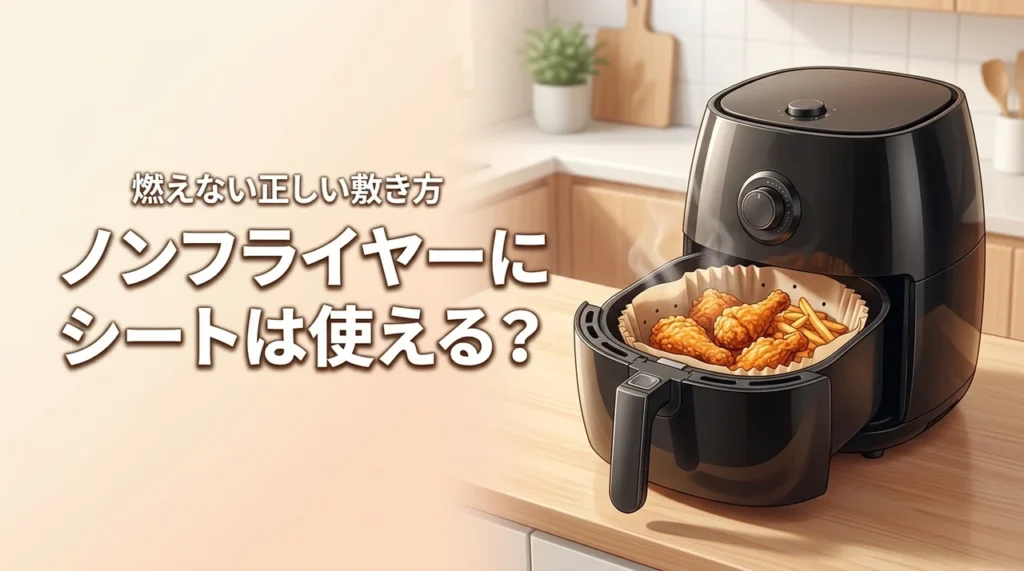 ノンフライヤーでクッキングシートは使える？燃えない正しい敷き方と注意点
